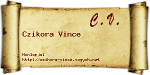 Czikora Vince névjegykártya